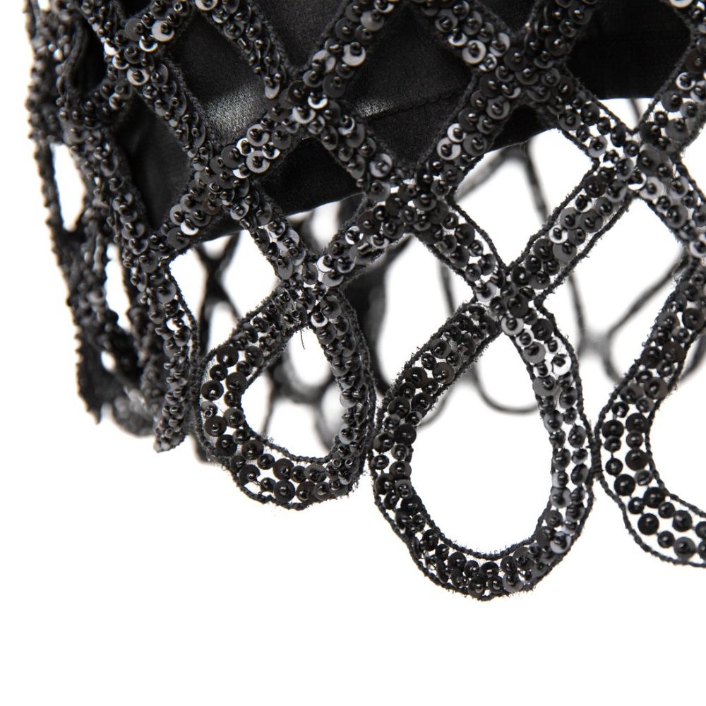 Vintage Y2K Anthro 6 Fishnet Sequin Skirt Black - Picture 6 of 8